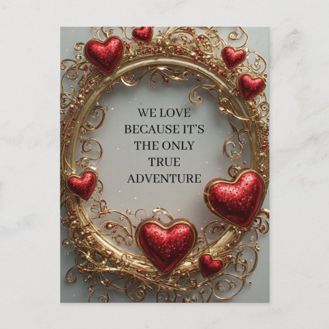 Valentine Romantic Decoration Holiday Postcard (Front)