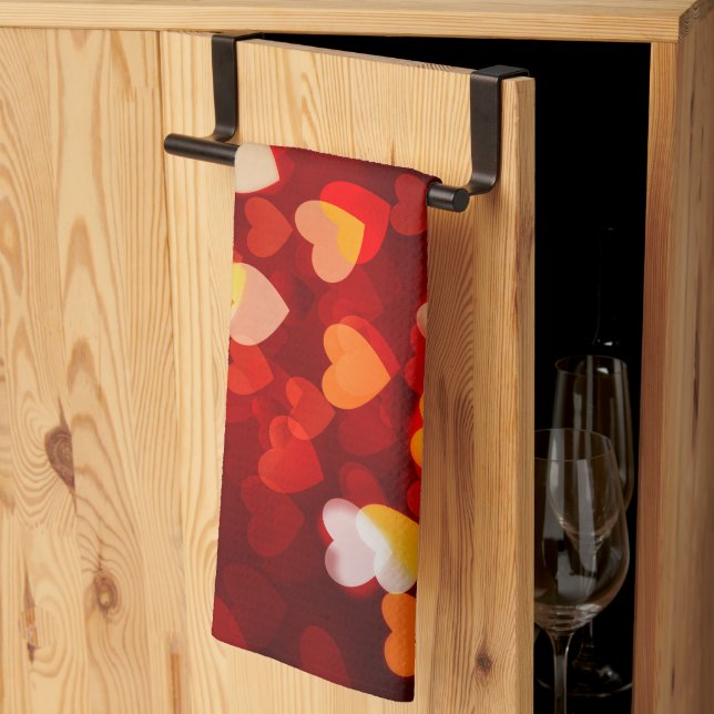 Valentine Romantic Heart Pattern  Kitchen Towel (Thirds Fold)