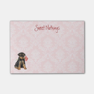 Valentine Rose Airedale Post-it Notes