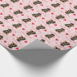 Valentine Rose Airedale Wrapping Paper
