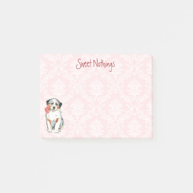 Valentine Rose Aussie Post-it Notes (Front)