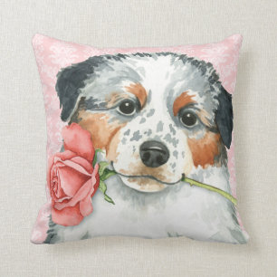 Valentine Rose Aussie Throw Pillow