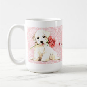 Valentine Rose Bichon Coffee Mug