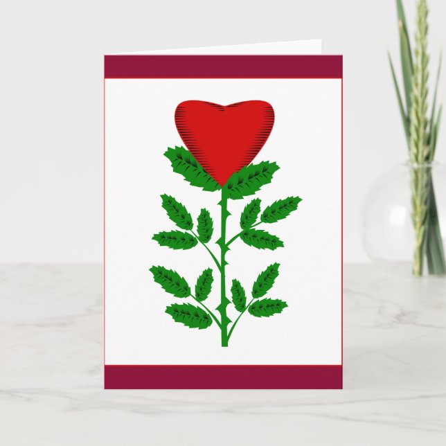 Valentine Rose Blank Card (Front)