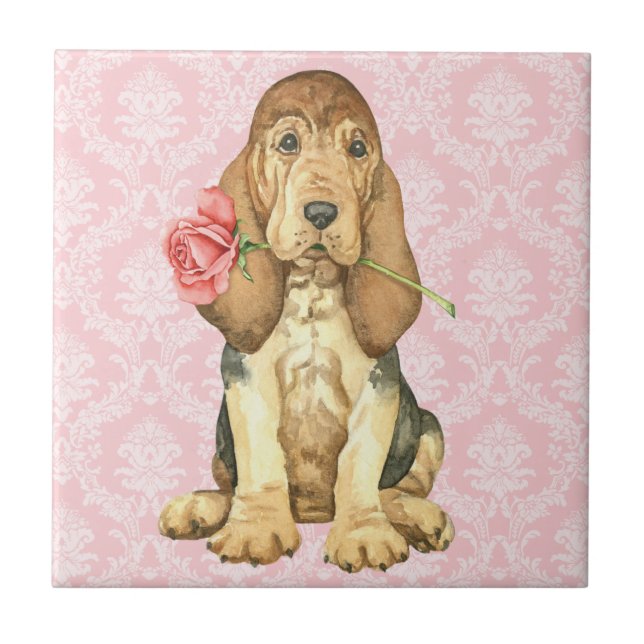 Valentine Rose Bloodhound Tile (Front)
