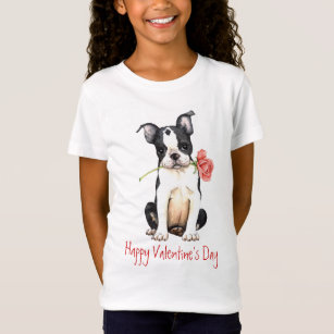 Valentine Rose Boston Terrier T-Shirt
