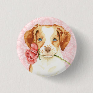 Valentine Rose Brittany 1 Inch Round Button