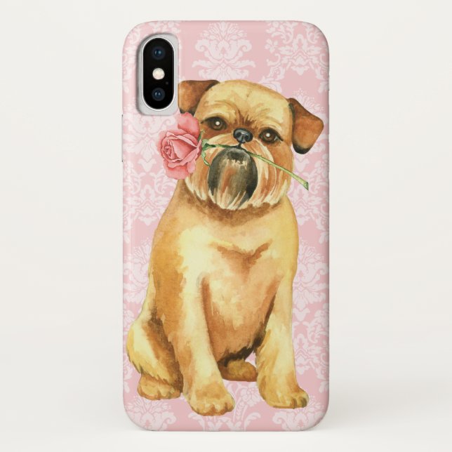 Valentine Rose Brussels Griffon Case-Mate iPhone Case (Back)