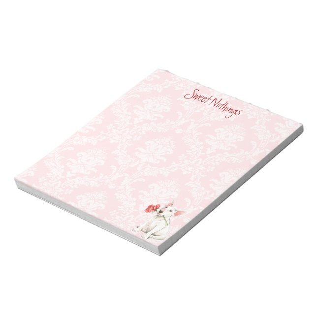 Valentine Rose Bull Terrier Notepad (Rotated)