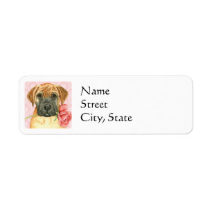Valentine Rose Bullmastiff Label