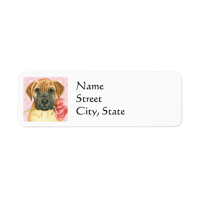 Valentine Rose Bullmastiff Label (Front)
