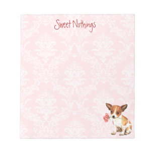 Valentine Rose Chihuahua Notepad