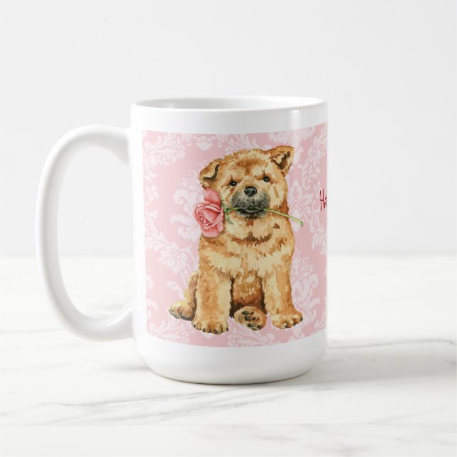 Valentine Rose Chow Coffee Mug (Left)