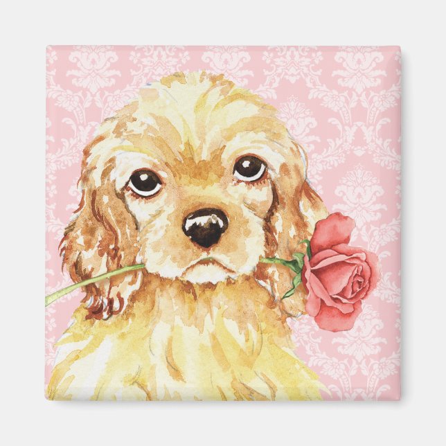 Valentine Rose Cocker Magnet (Front)