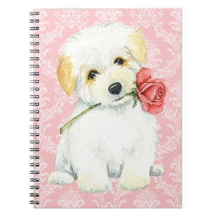 Valentine Rose Coton de Tulear Notebook