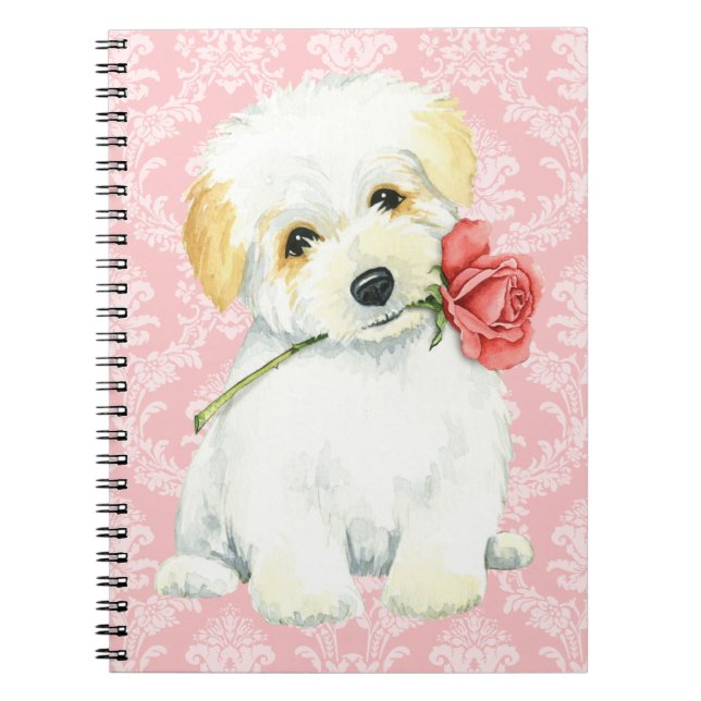 Valentine Rose Coton de Tulear Notebook (Front)