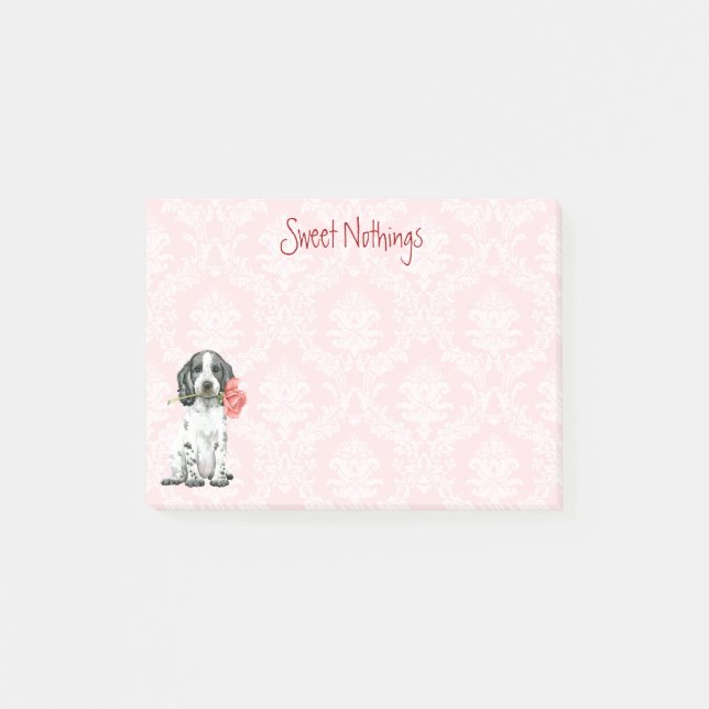 Valentine Rose English Cocker Spaniel Post-it Notes (Front)