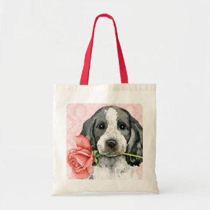 Valentine Rose English Cocker Spaniel Tote Bag