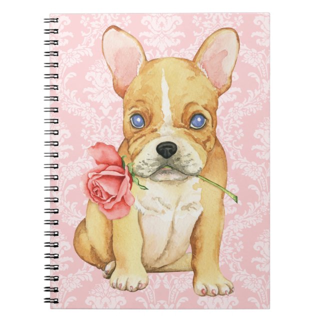 Valentine Rose Frenchie Notebook (Front)