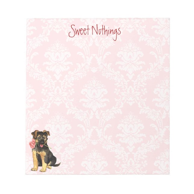 Valentine Rose GSD Notepad (Front)
