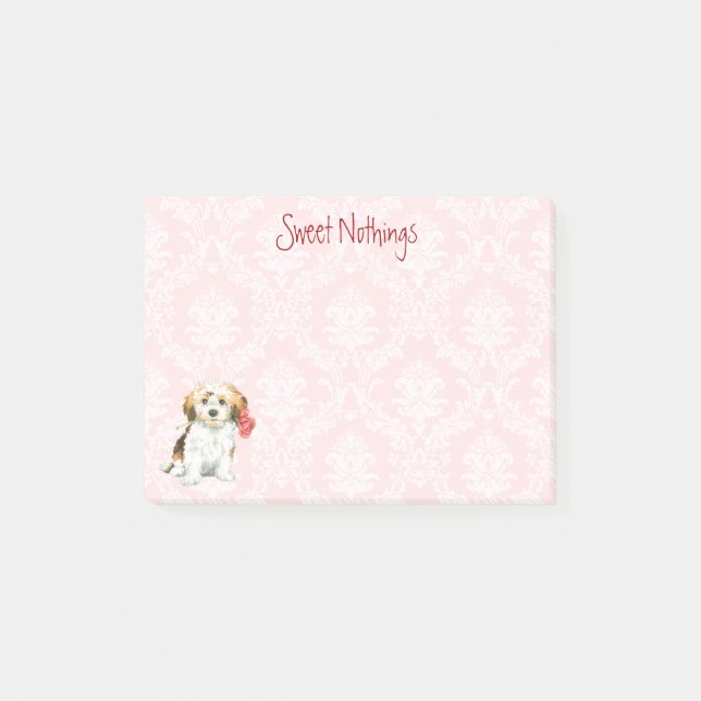 Valentine Rose Havanese Post-it Notes (Front)