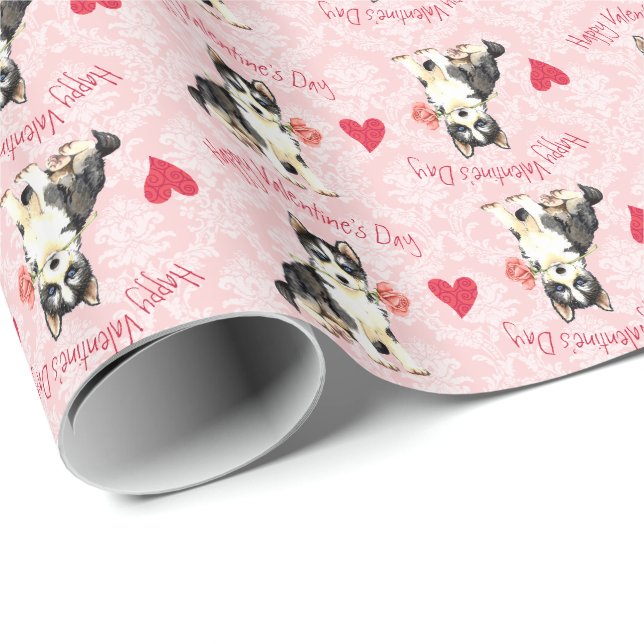 Valentine Rose Husky Wrapping Paper (Roll Corner)