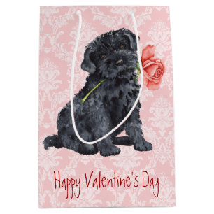 Valentine Rose Kerry Blue Terrier Medium Gift Bag