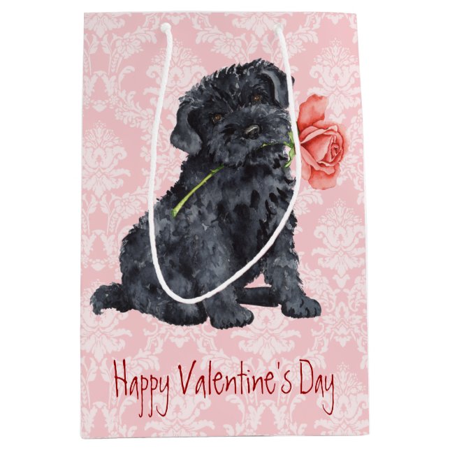 Valentine Rose Kerry Blue Terrier Medium Gift Bag (Front)