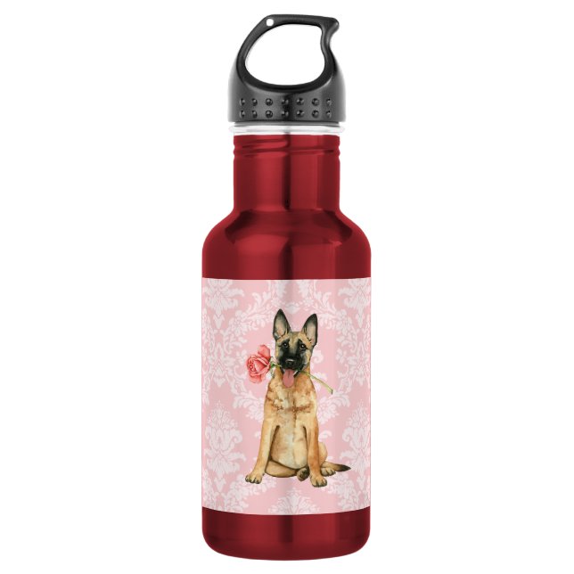 Valentine Rose Malinois 532 Ml Water Bottle (Front)
