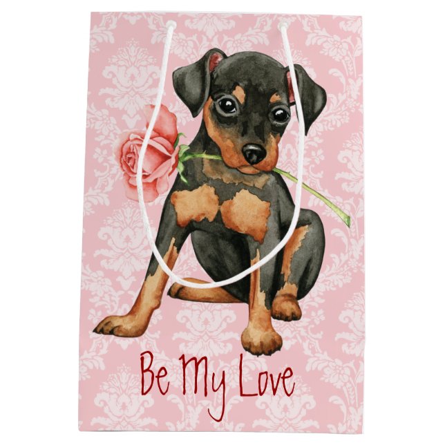 Valentine Rose Min Pin Medium Gift Bag (Back)