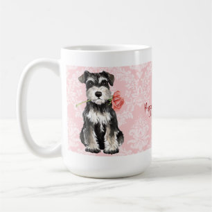 Valentine Rose Mini Schnauzer Coffee Mug