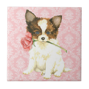 Valentine Rose Papillon Tile