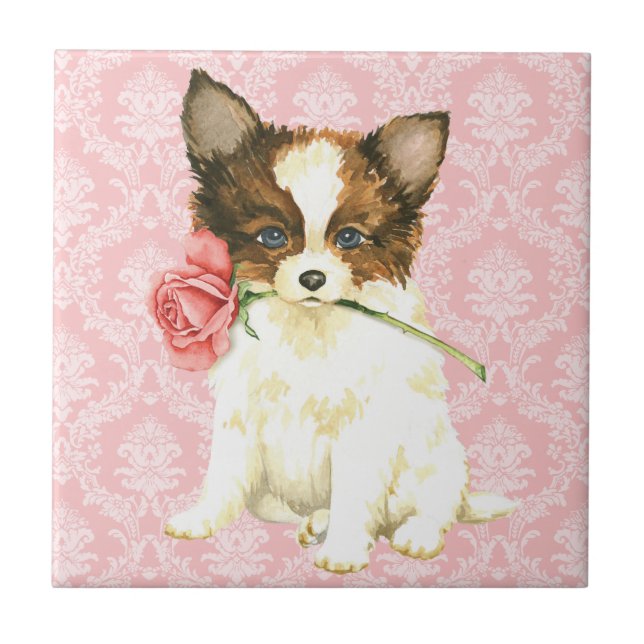Valentine Rose Papillon Tile (Front)
