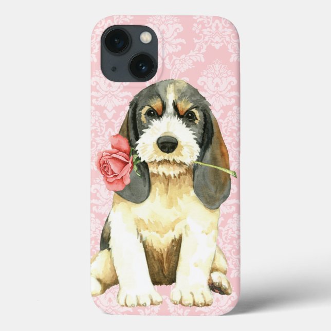 Valentine Rose Petit Basset Griffon Vendeen Case-Mate iPhone Case (Back)