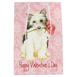 Valentine Rose Powderpuff Medium Gift Bag