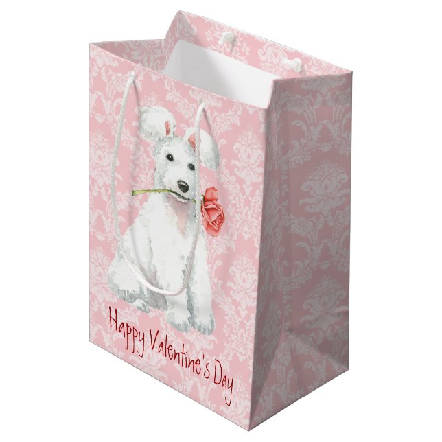 Valentine Rose Pumi Medium Gift Bag (Front Angled)