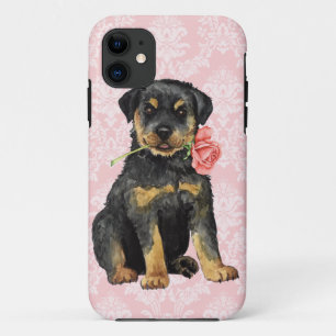 Valentine Rose Rottweiler iPhone 11 Case