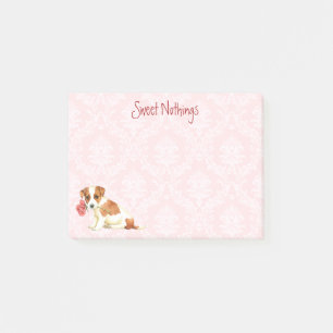 Valentine Rose Russell Terrier Post-it Notes