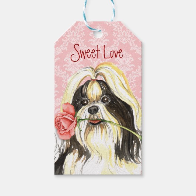 Valentine Rose Shih Tzu Gift Tags (Front)