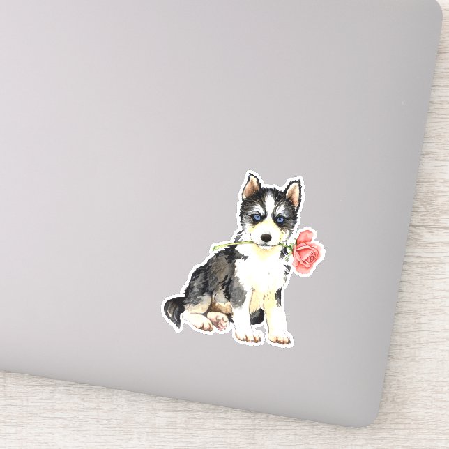 Valentine Rose Siberian Husky Vinyl (Detail)