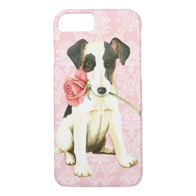 Valentine Rose Smooth Fox Terrier Case-Mate iPhone Case (Back)
