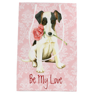 Valentine Rose Smooth Fox Terrier Medium Gift Bag