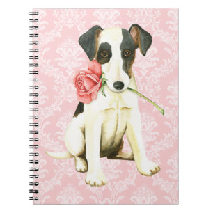 Valentine Rose Smooth Fox Terrier Notebook