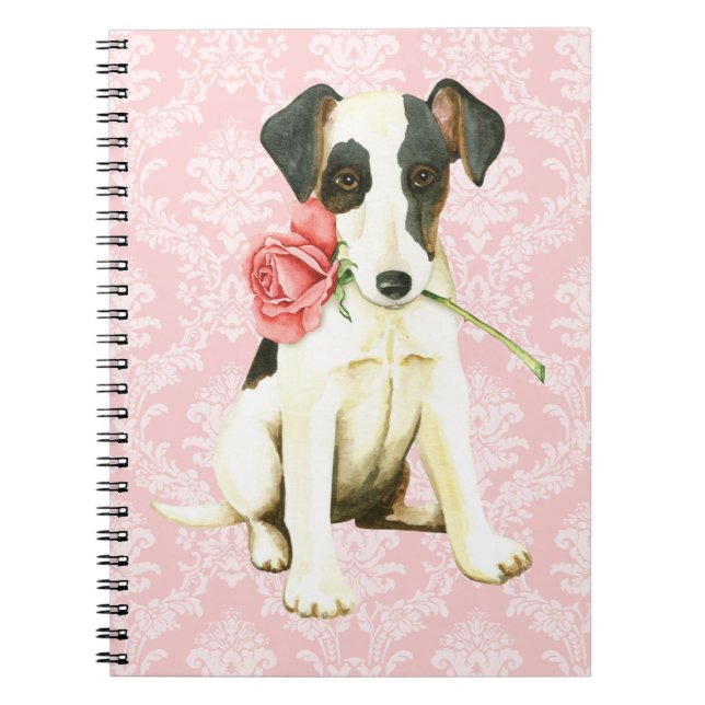 Valentine Rose Smooth Fox Terrier Notebook (Front)