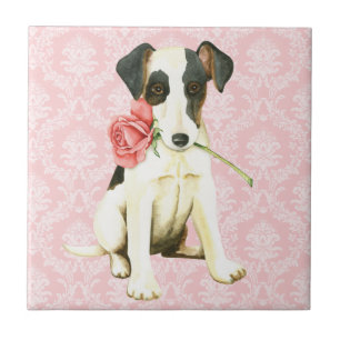 Valentine Rose Smooth Fox Terrier Tile