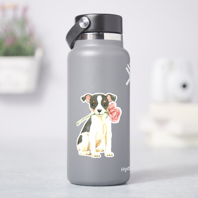 Valentine Rose Toy Fox Terrier Vinyl (HydroFlask)