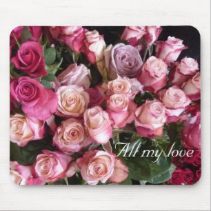 Valentine roses mouse pad