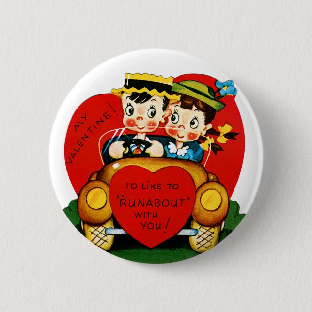 Valentine Runabout 2 Inch Round Button (Front)