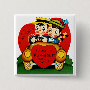 Valentine Runabout 2 Inch Square Button