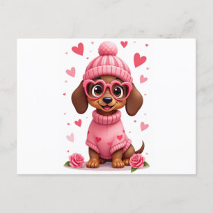 Valentine´s birthday´s dog  love life postcard